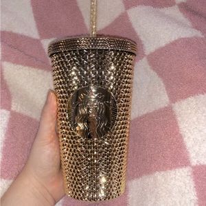 BNWT Starbucks Studded Gold Tumbler 16OZ